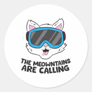 Sticker Rond Ski Snowboard Goggle Pour Ski Chat Snowboard F
