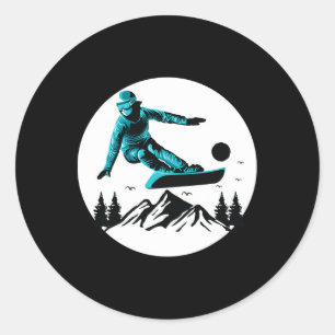 Sticker Rond Ski Snowboard Ski Snow Mountain Winter Snowboar