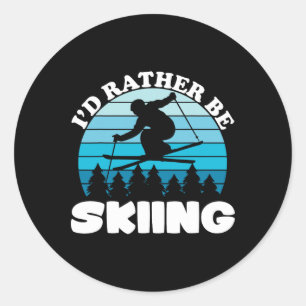 Sticker Rond Ski Sports D'Hiver Ski Pour Skieurs 10
