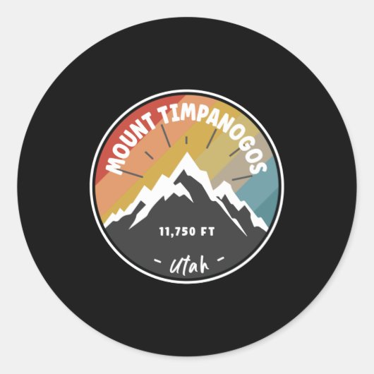 Sticker Rond Ski Sur Le Mont Timpanogos - Utah (Devant)