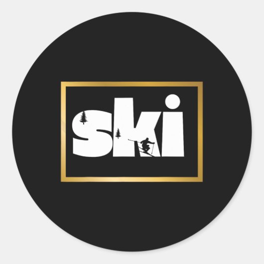 Sticker Rond Ski Sur Les Pistes7 (Devant)