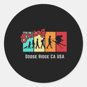 Sticker Rond Ski T Dodge Ridge Ca Usa pour hommes et femmes de