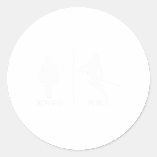 Sticker Rond Ski Trip Skiing Wife Husnd Marriage  (Devant)