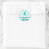Sticker Rond Ski turquoise de neige (Sac)