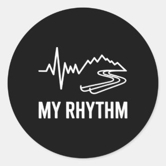 Sticker Rond Ski Vacation Snowboard Heartbeat My Rhythm Mountai