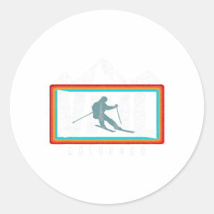 Sticker Rond Ski Vail Co Vintage Colorado Ski Cool Vail Skieur