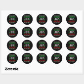 Sticker Rond Skibidi 67 Rizzmas Funny Six Seven Meme Christmas (Feuille)