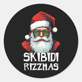 Sticker Rond Skibidi Rizzmas Noël Rizz Père Noël Charism