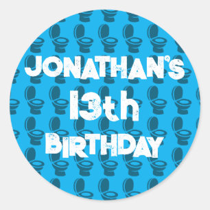Sticker Rond Skibidi Toilet fête d'anniversaire