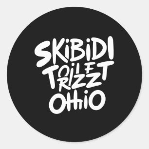 Sticker Rond Skibidi Toilet Rizz Ohio Amusant Mème Retro Vintag