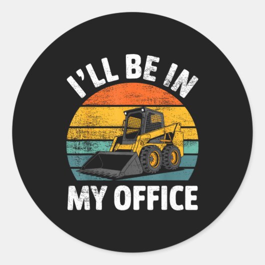 Sticker Rond Skid Steer Operator Construction Heavy Equipment J (Devant)