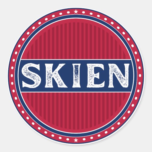 Sticker Rond Skien City Pride Emblem – Norwegian Identity (Devant)