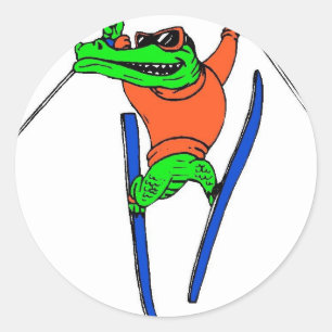Sticker Rond Skier