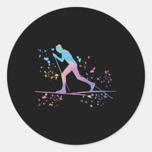 Sticker Rond Skieur de fond Ski nordique Xc _15