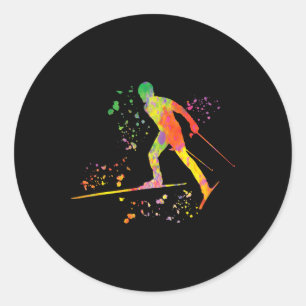 Sticker Rond Skieur de fond Ski nordique Xc _17