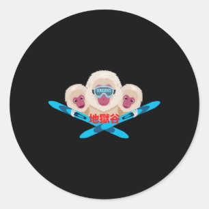 Sticker Rond Skieur de Nagano