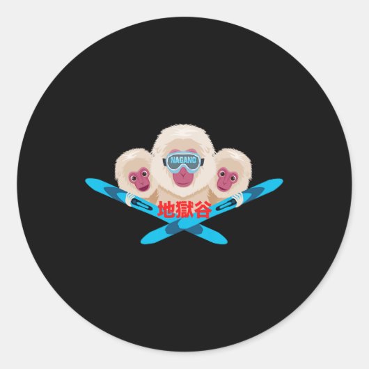 Sticker Rond Skieur de Nagano (Devant)