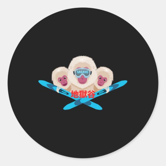 Sticker Rond Skieur de Nagano (Devant)