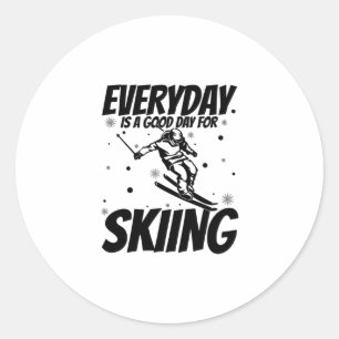 Sticker Rond Skieurs   Apres-ski Ski Pistes de ski Vacances Cad