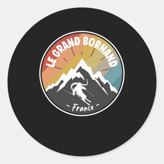 Sticker Rond Skiing In France Le Grand Bornand (Devant)