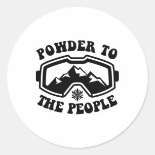 Sticker Rond Skiing Powder Pour le Peuple Sports d'Hiver Ski Ne