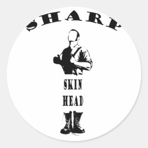 Sticker Rond skinhead pointu