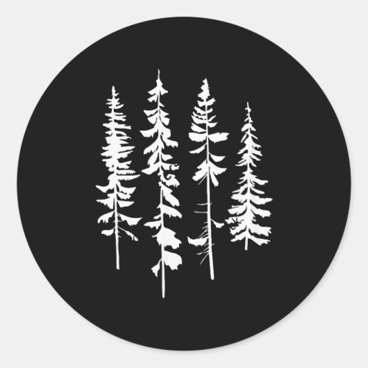 Sticker Rond Skinny Ne Trees, Ne Tree Graphic Tee For Nature Lo (Devant)