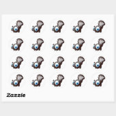 Sticker Rond Skippy Le Skunk (Feuille)