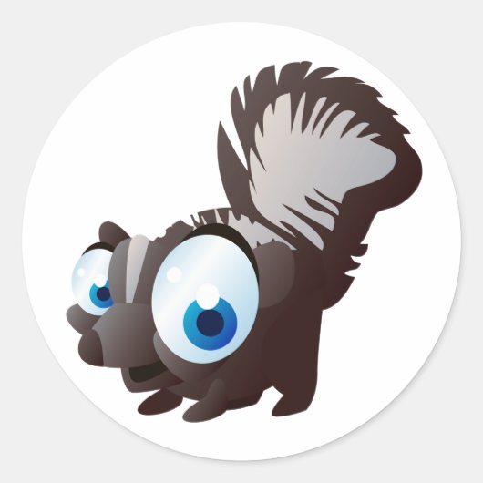 Sticker Rond Skippy Le Skunk (Devant)