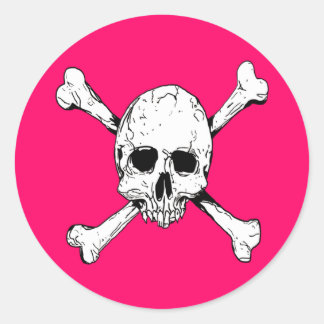 Sticker Rond Skull and Cross Bones