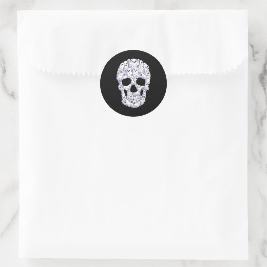 Sticker Rond Skull Boo Ghost Funny Boo Ghosts Halloween Costume (Sac)