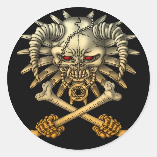 Sticker Rond skull cross (Devant)