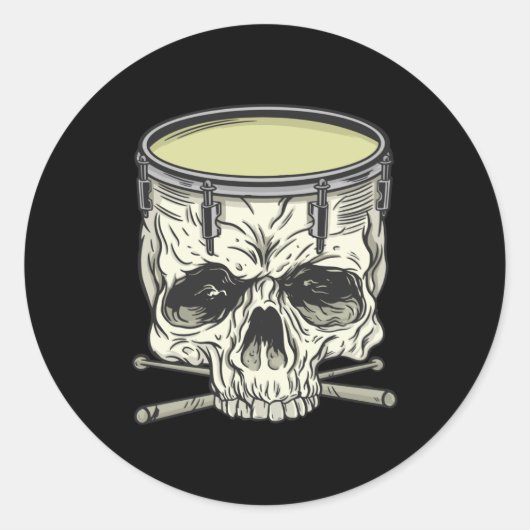 STICKER ROND SKULL DRUM (Devant)