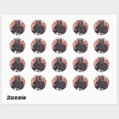 Sticker Rond Skull kamikaze (Feuille)
