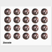 Sticker Rond Skull Skeleton Halloween Soirée Noire (Feuille)