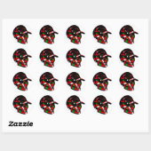 Sticker Rond Skull surfeur Basque (Feuille)