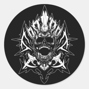 STICKER ROND SKULL-X