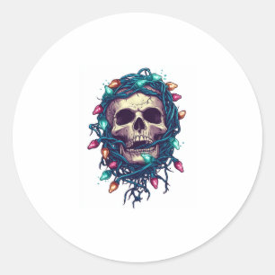 Sticker Rond Skullmas � drôles Xmas Squelette