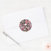 Sticker Rond Skulls and roses (Enveloppe)