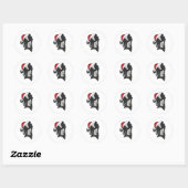 Sticker Rond Skunk Christmas (Feuille)