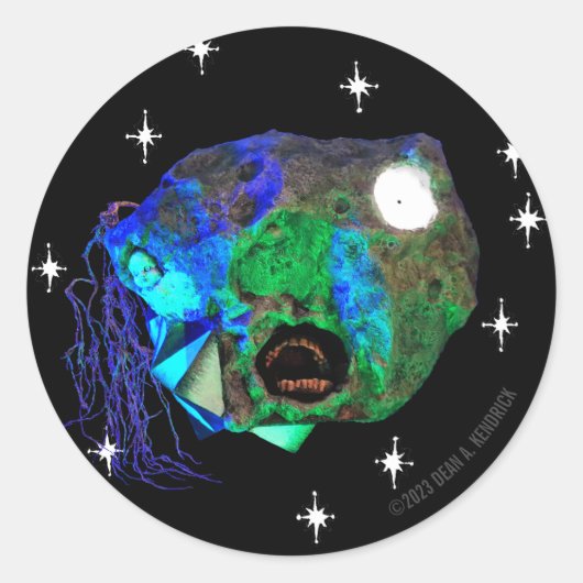 Sticker Rond Skwot au-dessus de Master Asteroidhead avec étoile (Devant)