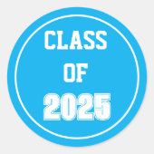 Sticker Rond Sky Blue and White School Class Année (Devant)
