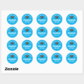 Sticker Rond Sky Blue Graduate sur mesure fête de graduation (Feuille)