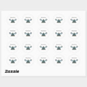 Sticker Rond Sky Blue Pastel Blue Nom personnel (Feuille)