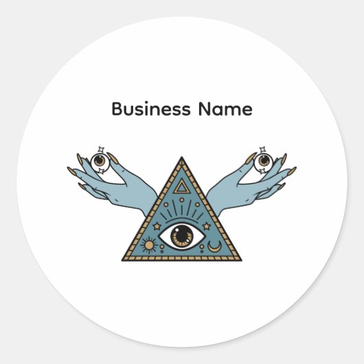 Sticker Rond Sky Blue Pastel Blue Nom personnel (Devant)