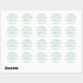 Sticker Rond Sky Blue Stripe Gold Confetti Graduation 2017 (Feuille)