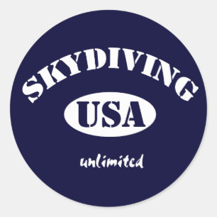 Sticker Rond Sky Diving USA illimité