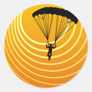 Sticker Rond skydiver