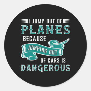 Sticker Rond Skydiver Saut Hors Des Avions Skydive