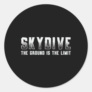 Sticker Rond Skydiver Skydive Le Terrain Est La Limite Vintage